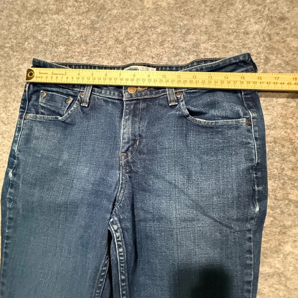 Levi Strauss Signature Bootcut Jeans Dark Wash Low Rise Size 10 S Petite Wide‎